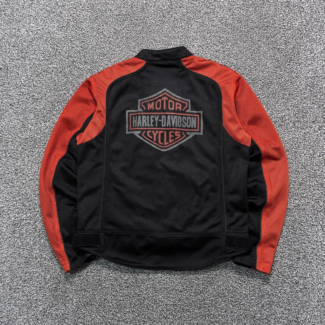 Name : 할리데이비슨 후면 빅로고 블랙 오렌지 매쉬 레이싱 자켓 :) 상품이미지1