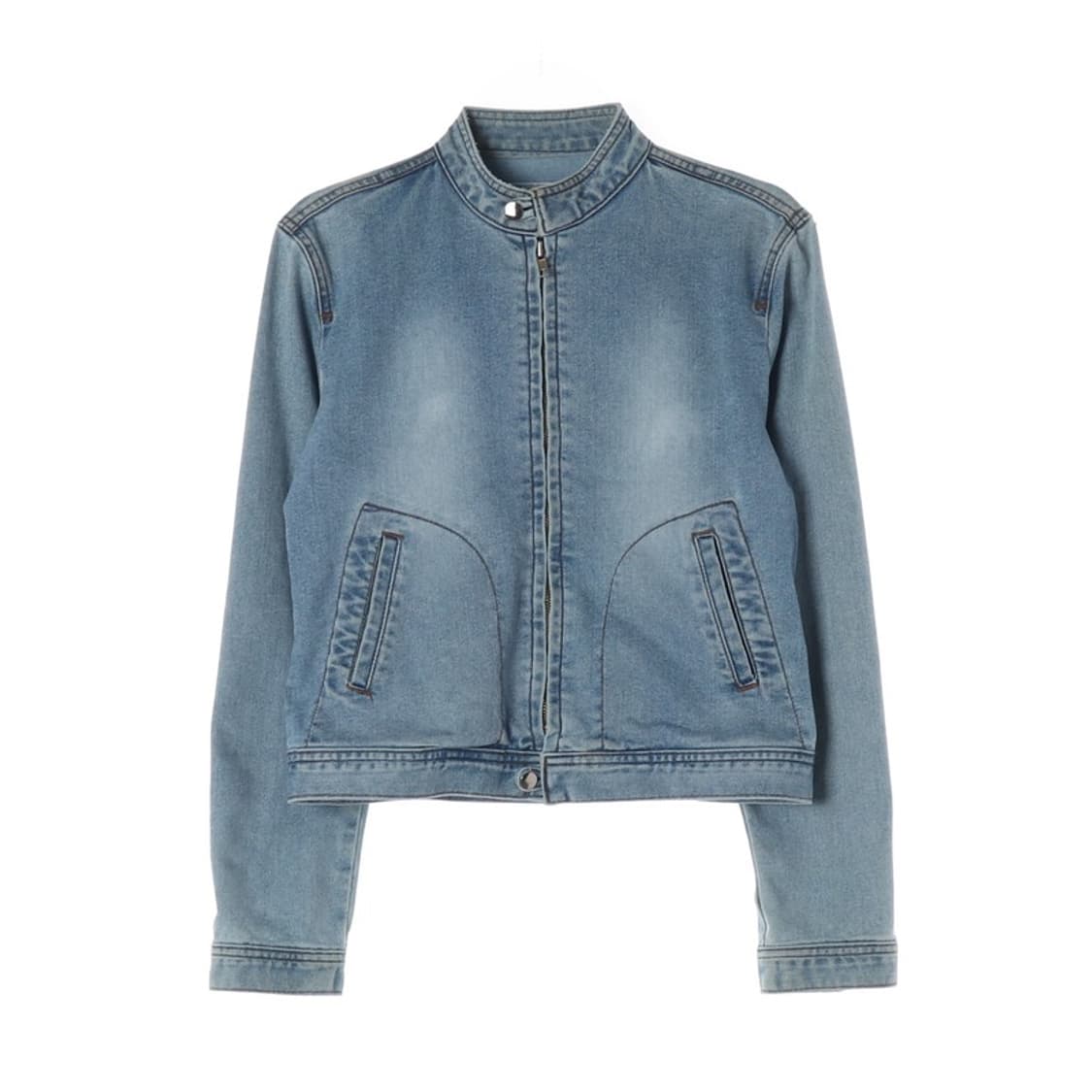 earth.up 차이나카라 워싱 집업 데님 자켓 상품이미지1