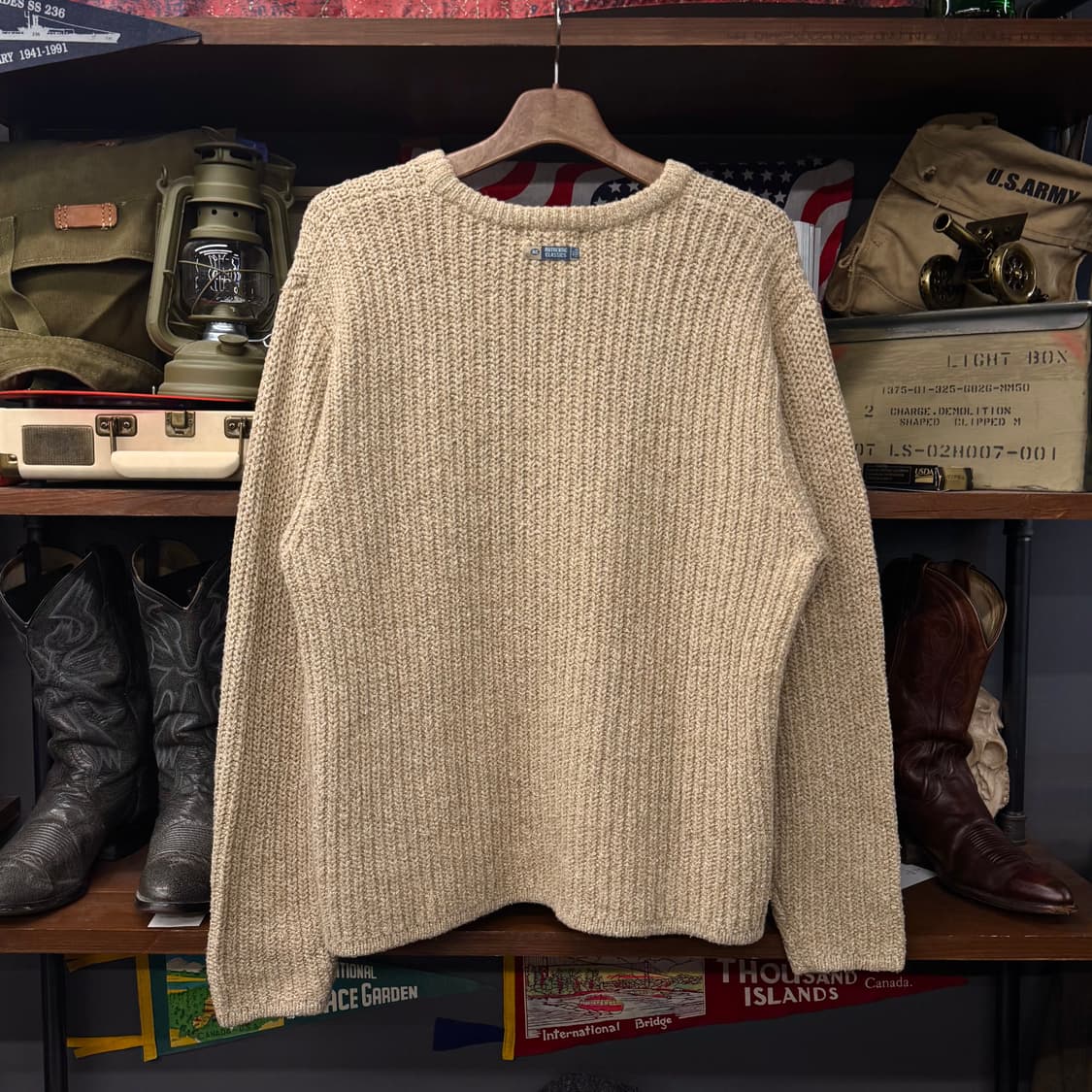 00s 디즈니 스토어 미키마우스 와펜 패치 헤비 울 짜임 빈티지 니트 상품이미지2