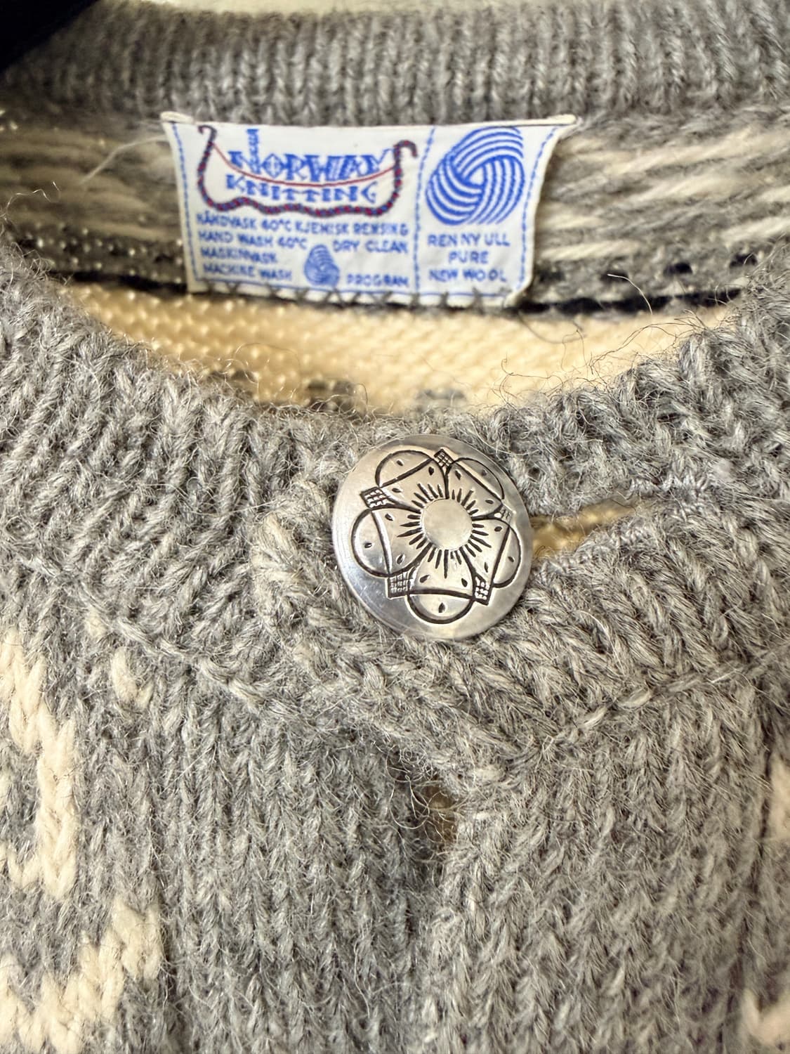 노르웨이 니팅 노르딕 패턴 울 가디건 상품이미지3