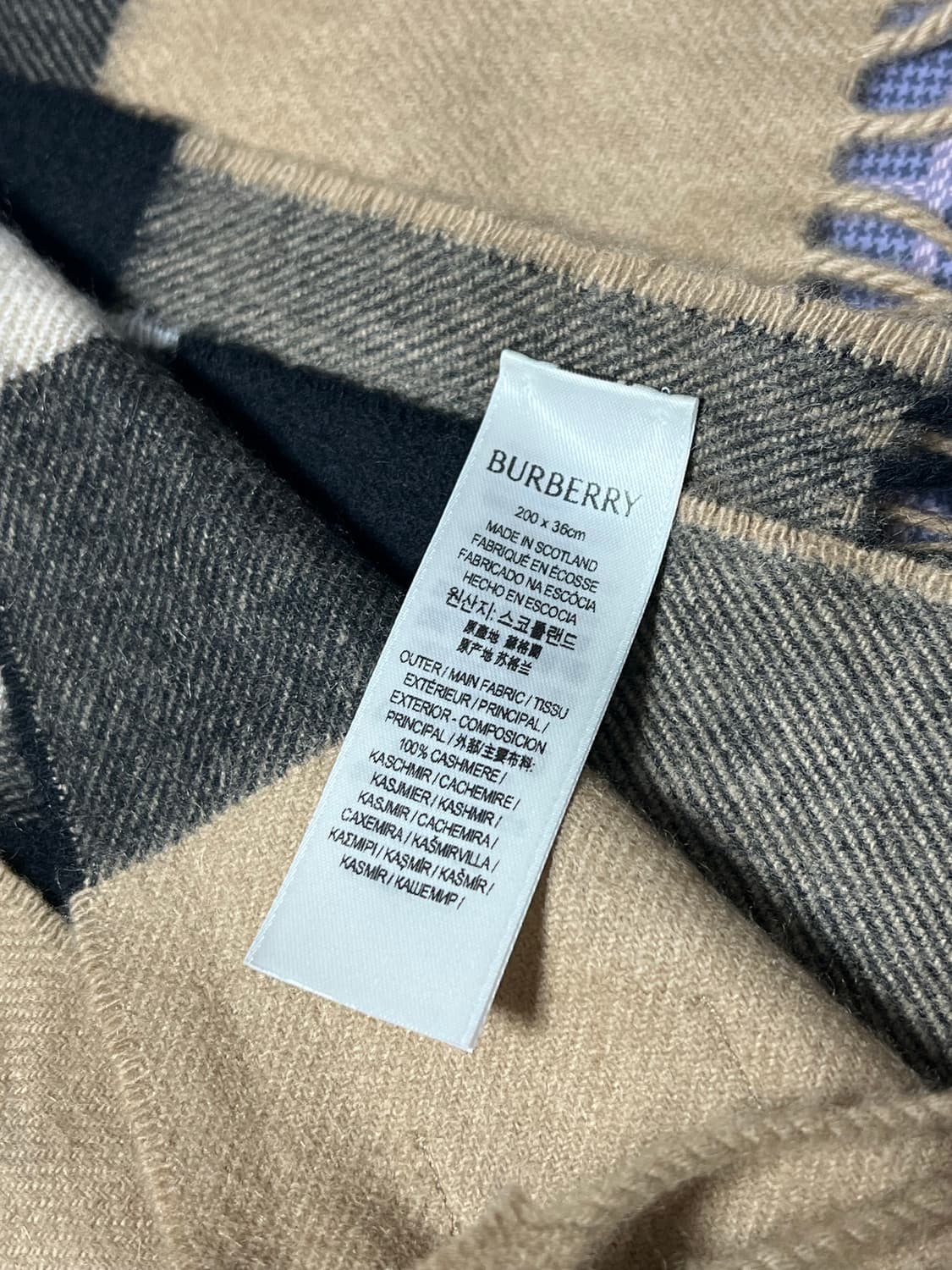 버버리 캐시미어 자이언트 체크 머플러 상품이미지3