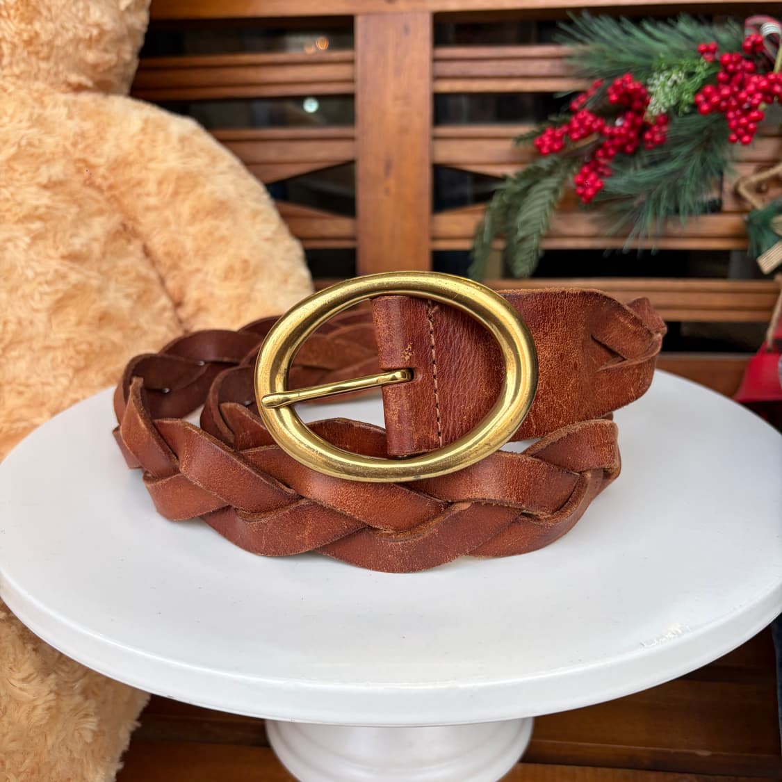 빅 오벌 버클 브레이디드 벨트 상품이미지1