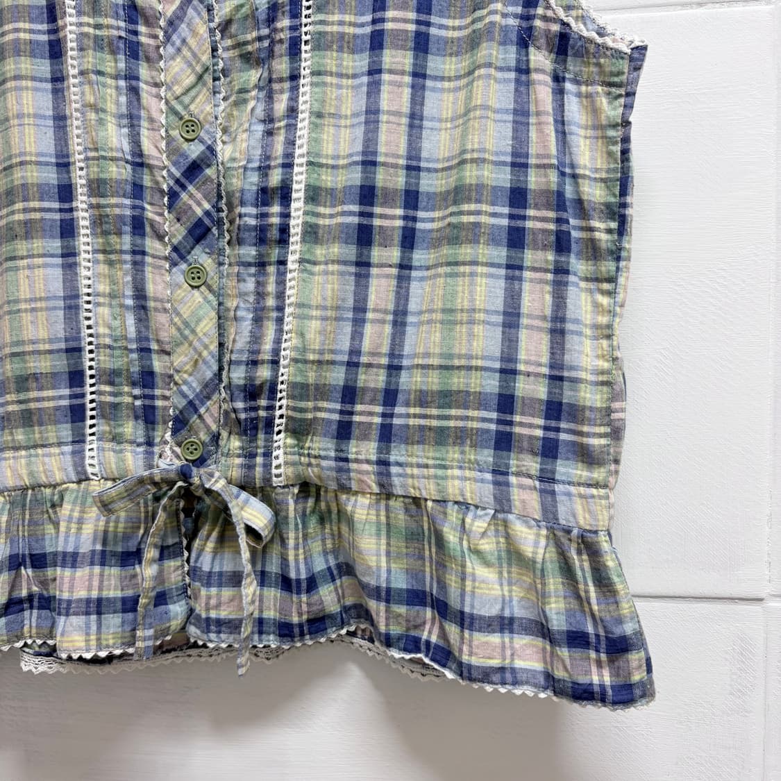 TRONADE 코튼 체크 모리걸 슬리브리스 JPN 상품이미지3