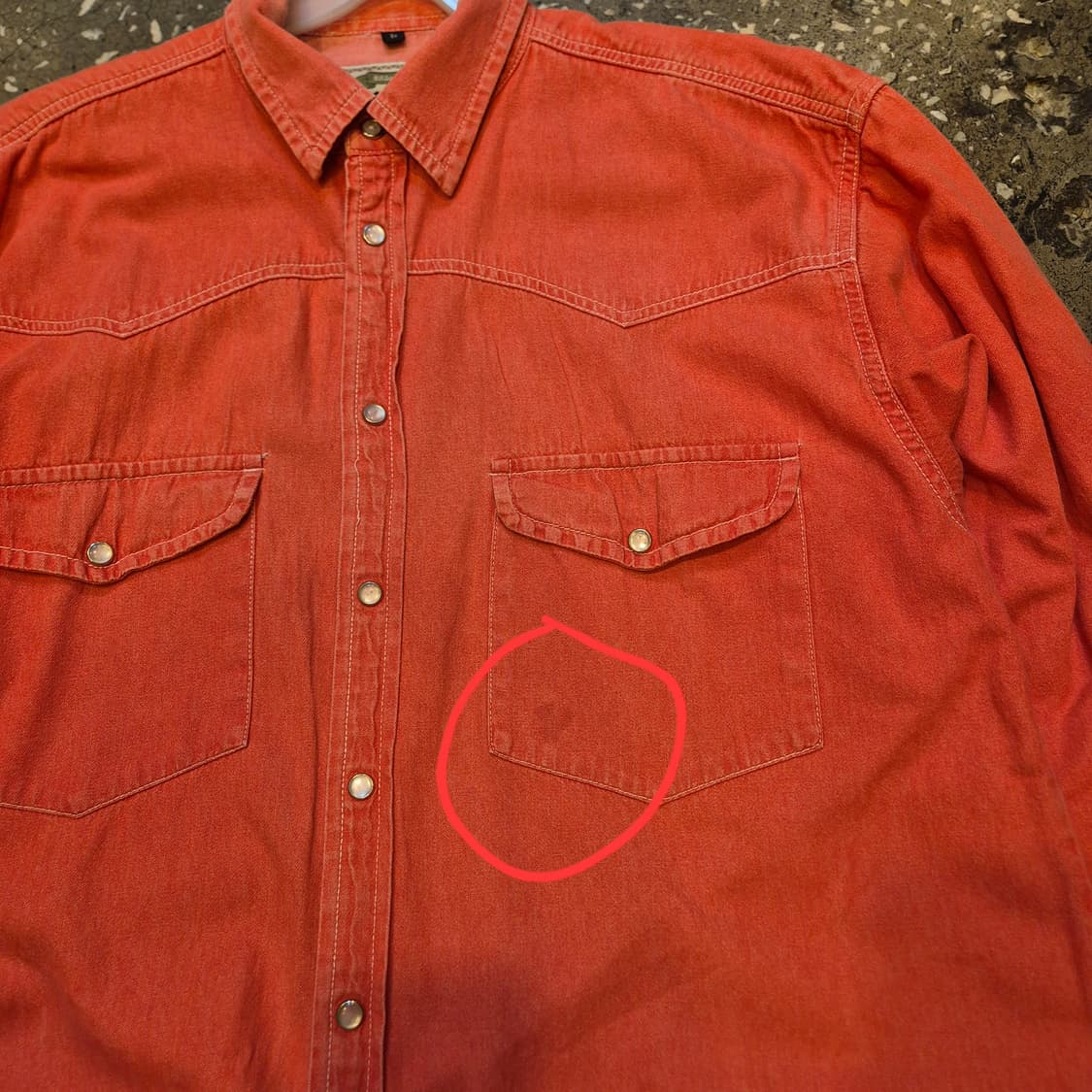 L~XL 피그먼트워싱 웨스턴 데님셔츠  상품이미지9