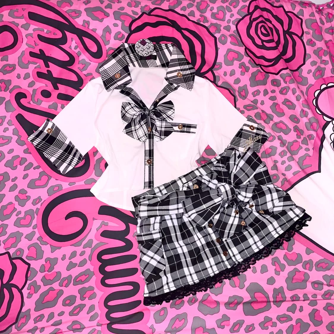 MA*RS 마즈 스쿨갸루 리본 체크 스커트 고갸루 오네 핀터 일본빈티지 상품이미지1