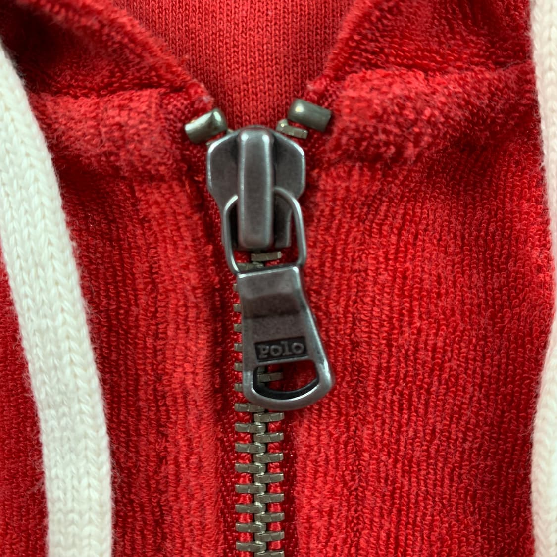 폴로 랄프로렌 포니로고 테리 코튼 후드집업 레드 상품이미지4