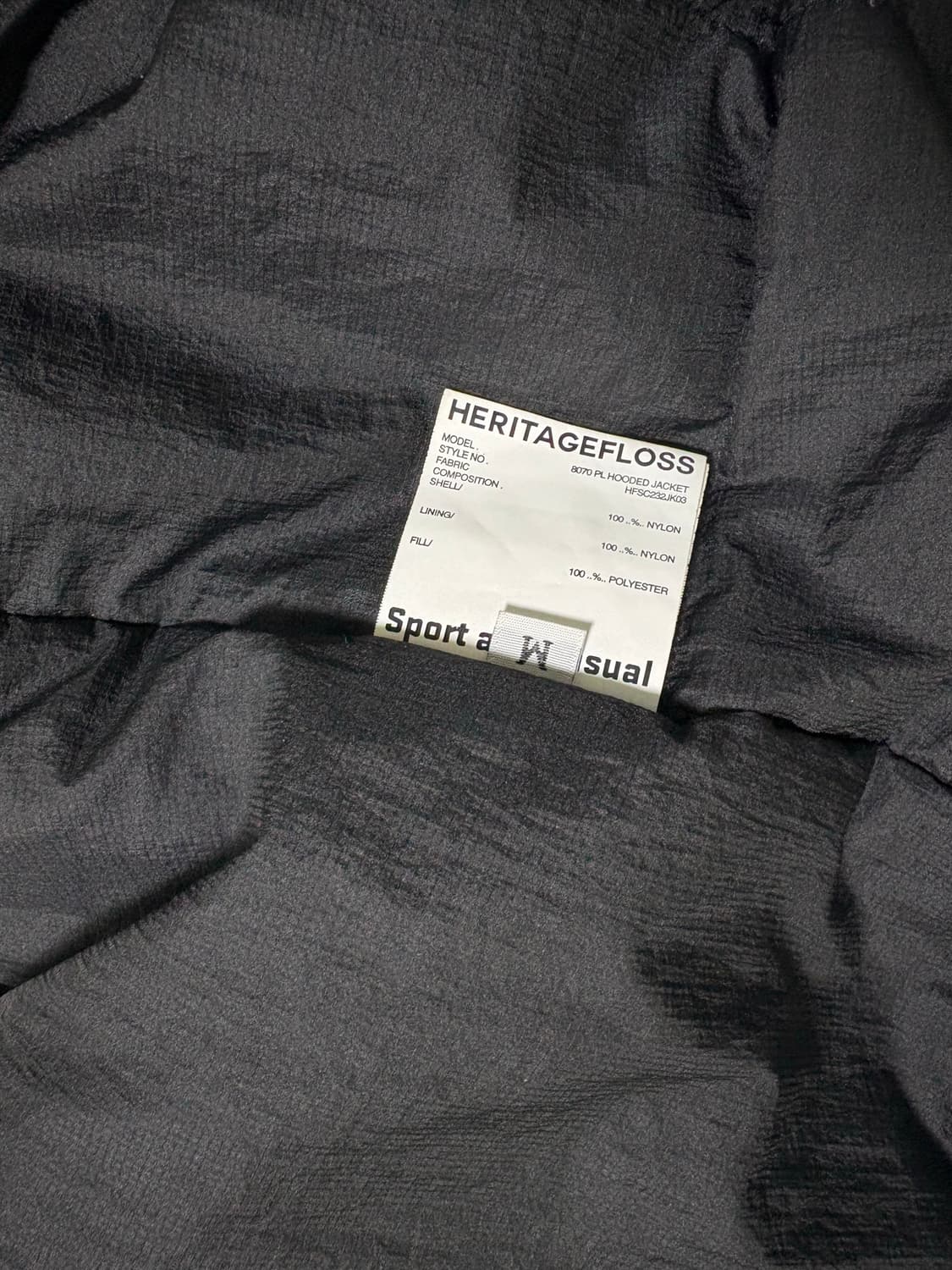 헤리티지플로스 경량 자켓 블랙 M 상품이미지3