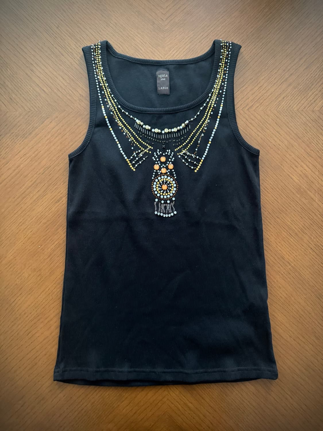 Agate label sleeveless 상품이미지1