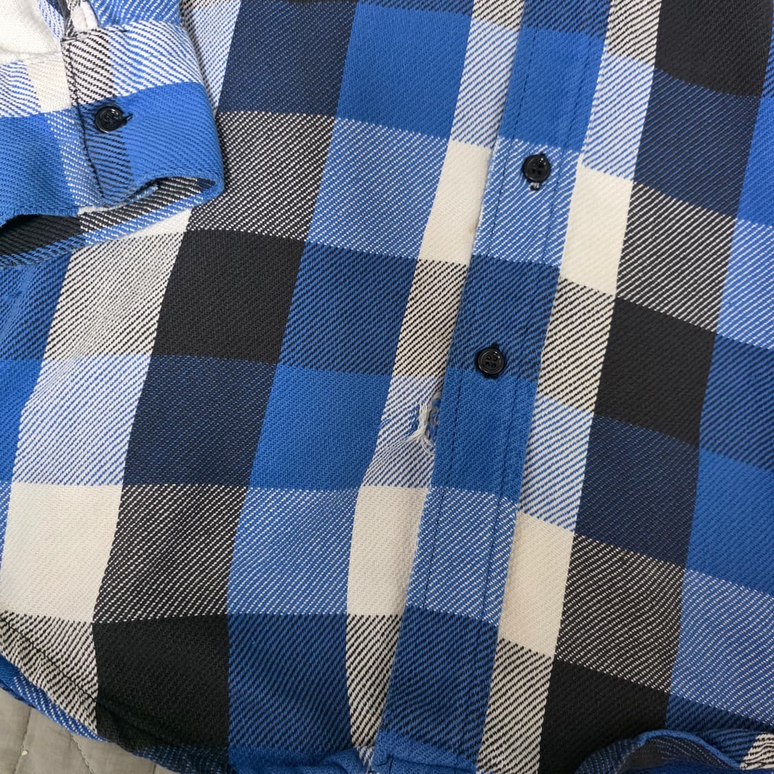 [L] 70s 프로스트 프루프 빈티지 플란넬 체크 셔츠 블루/블랙 상품이미지2