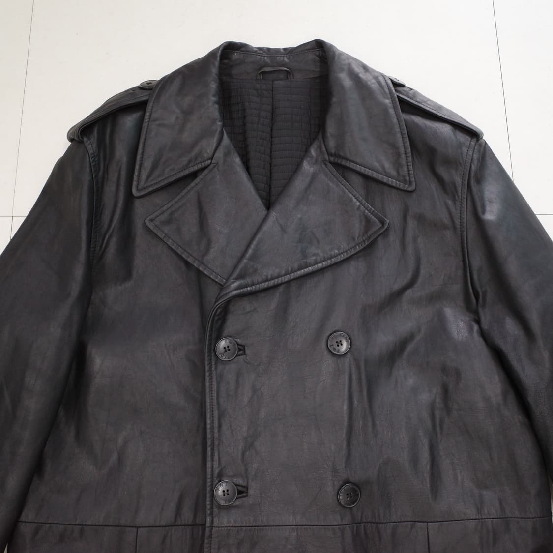 90s 이태리 생산 P&T Vera Pelle 양가죽 더블코트 상품이미지2
