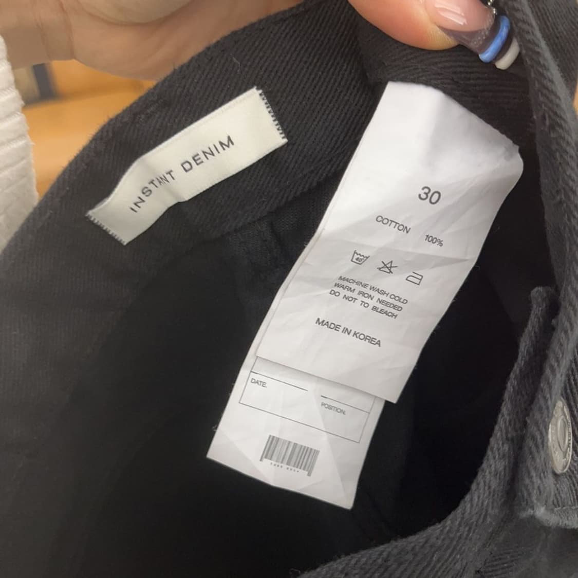 인스턴트데님 모던 락시크 블랙진 데님 흑청팬츠 30인치 C07985 상품이미지6