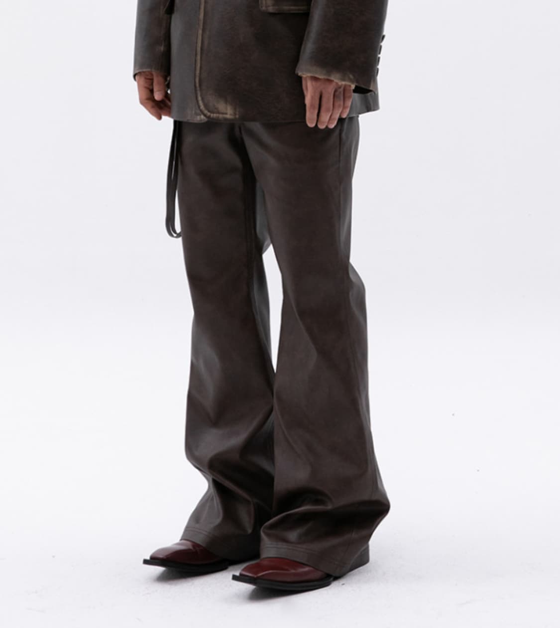 ESC STUDIO  워싱레더 블레이저 & 팬츠 셋업 브라운 상품이미지3