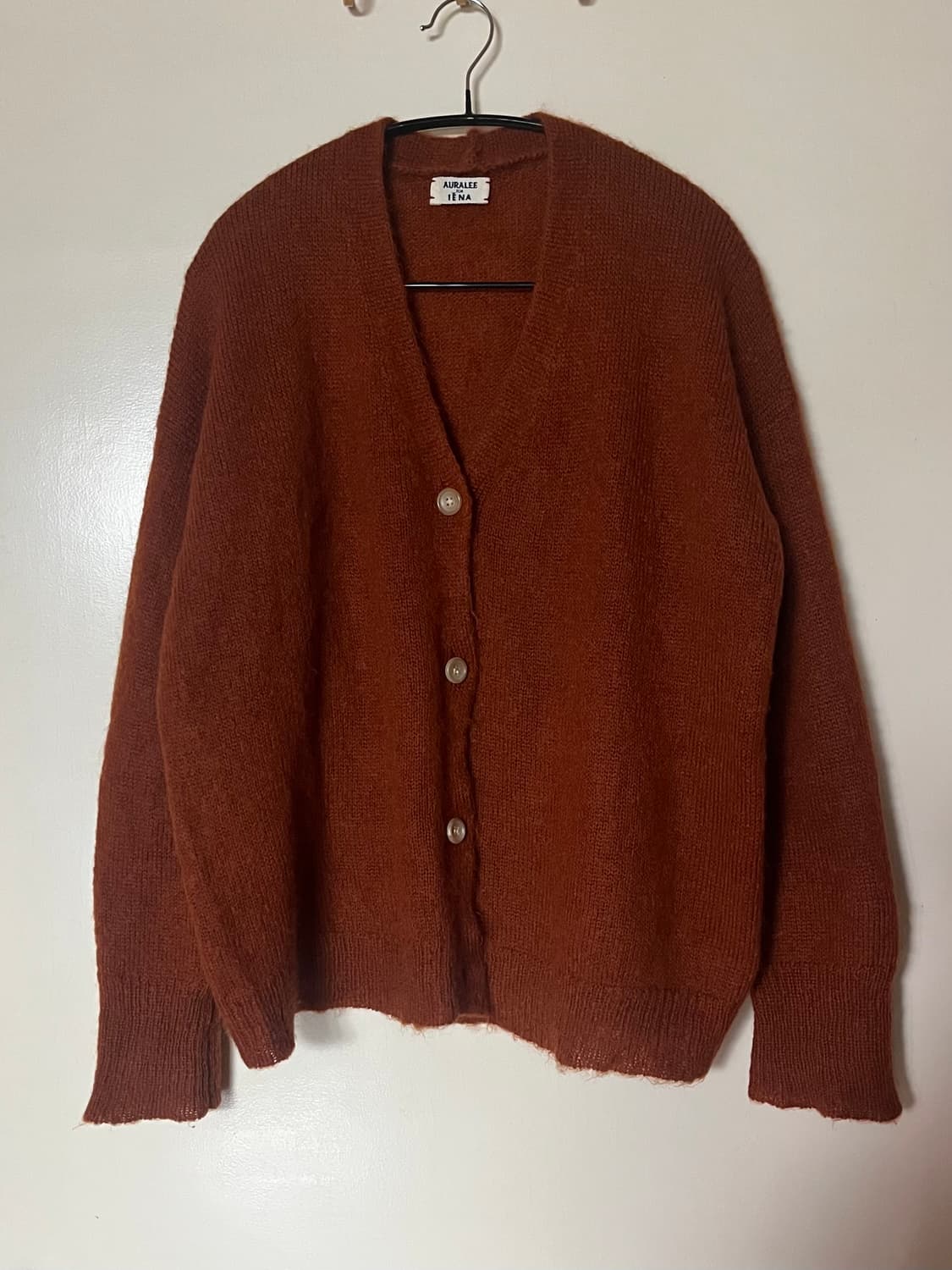 오라리 모헤어 가디건 오렌지브라운 상품이미지1