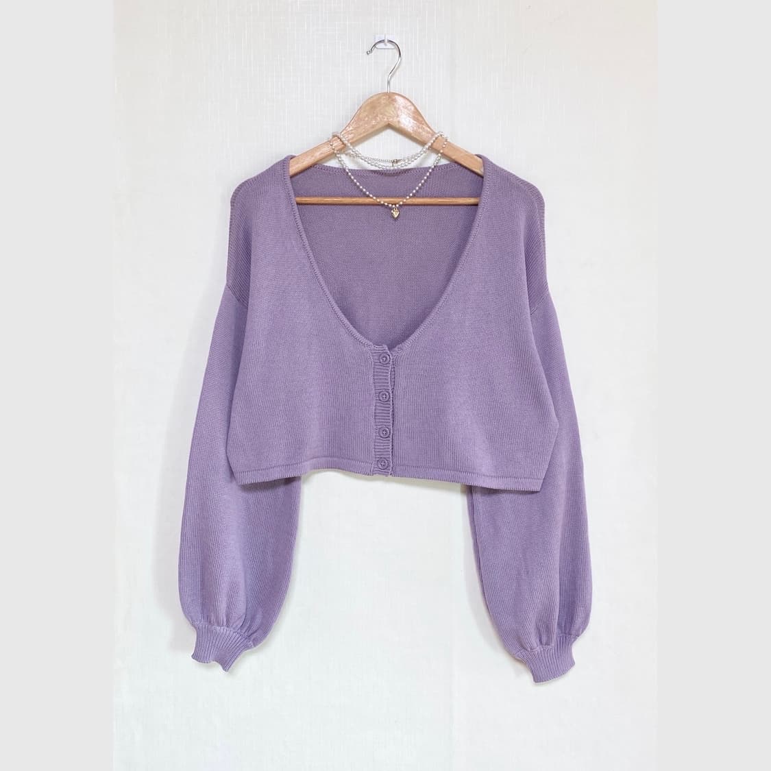 Vintage Lavender Crop Cardigan 상품이미지1