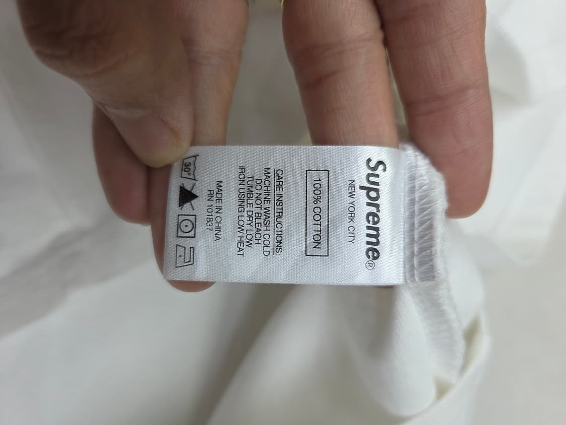 슈프림 S로고 포켓 반팔 티셔츠 화이트 L 상품이미지5