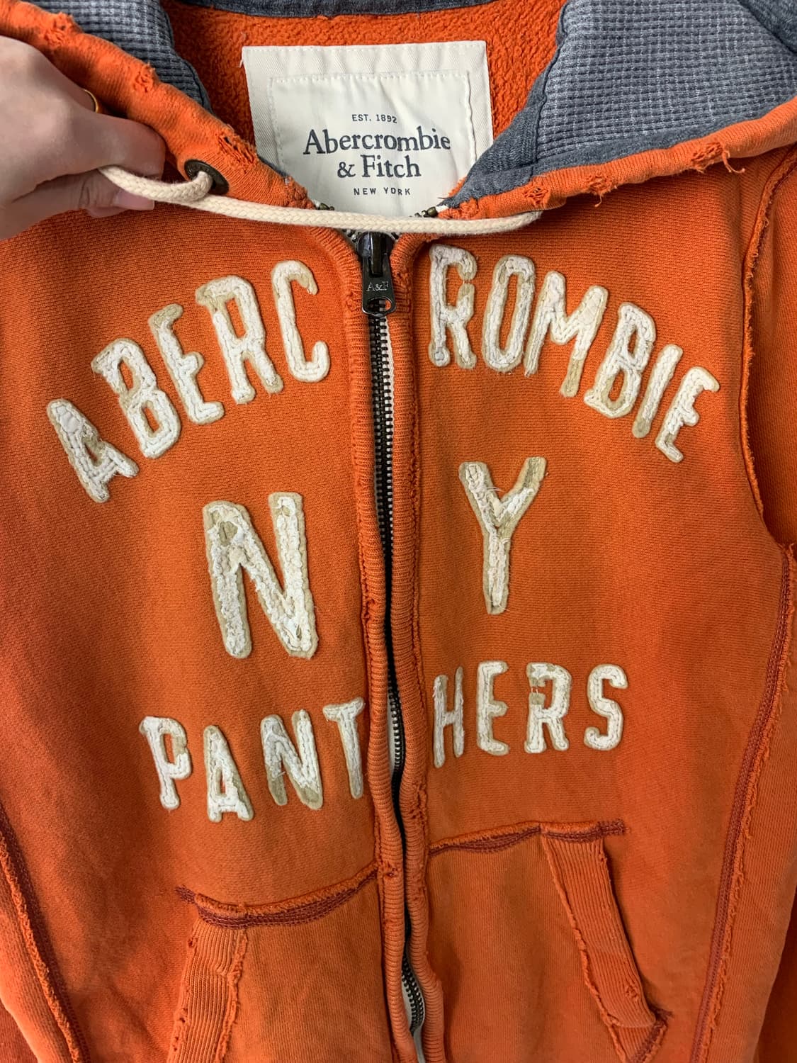 아베크롬비 y2k 와투케 오렌지 헤비코튼 후드집업 상품이미지4