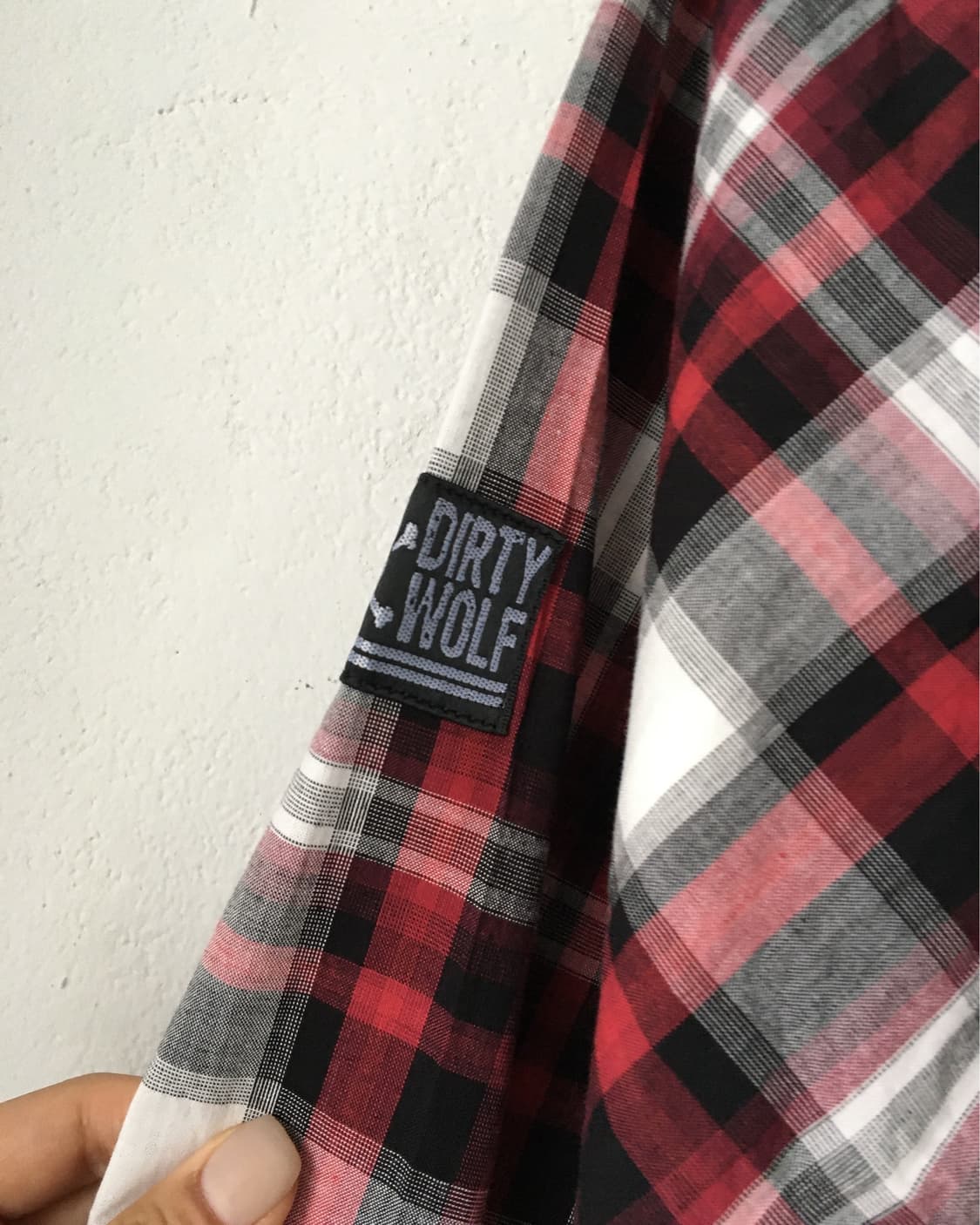 Lettering printing check pattern shirt 상품이미지4