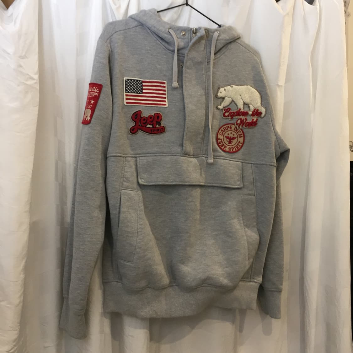 Jeep 지프 모리걸 아방핏 기모 반집업 상품이미지2