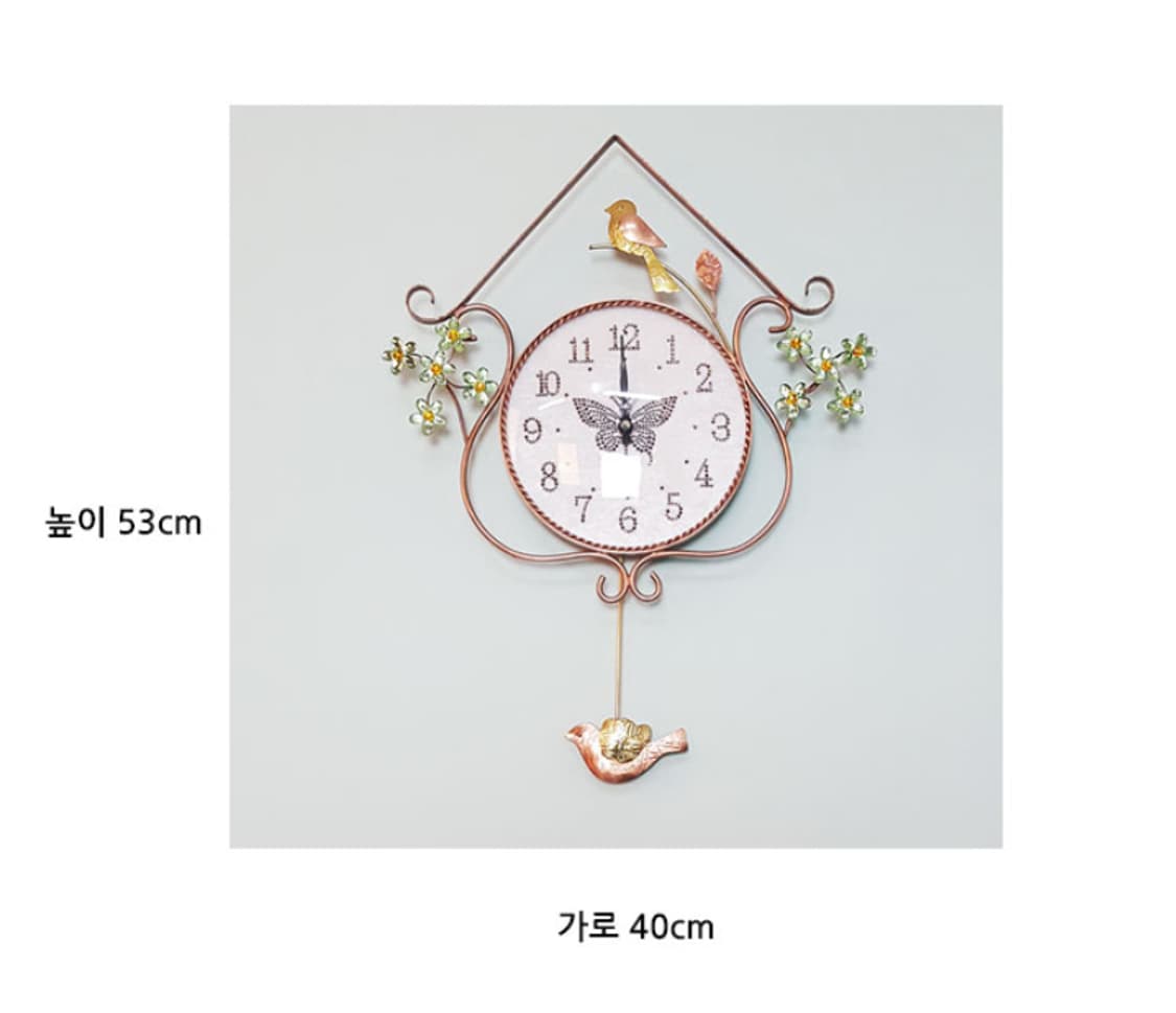 플라워추 황동 핸드메이드 엔틱 거실 인테리어 벽시계 판매 상품이미지4