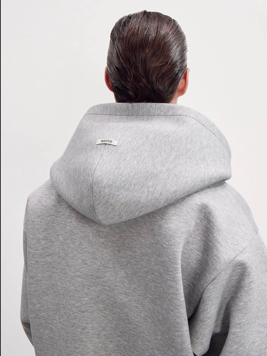 [OS] 렉토 재패니즈 네오프랜 로고 패치 후드집업 멜란지 그레이 상품이미지5