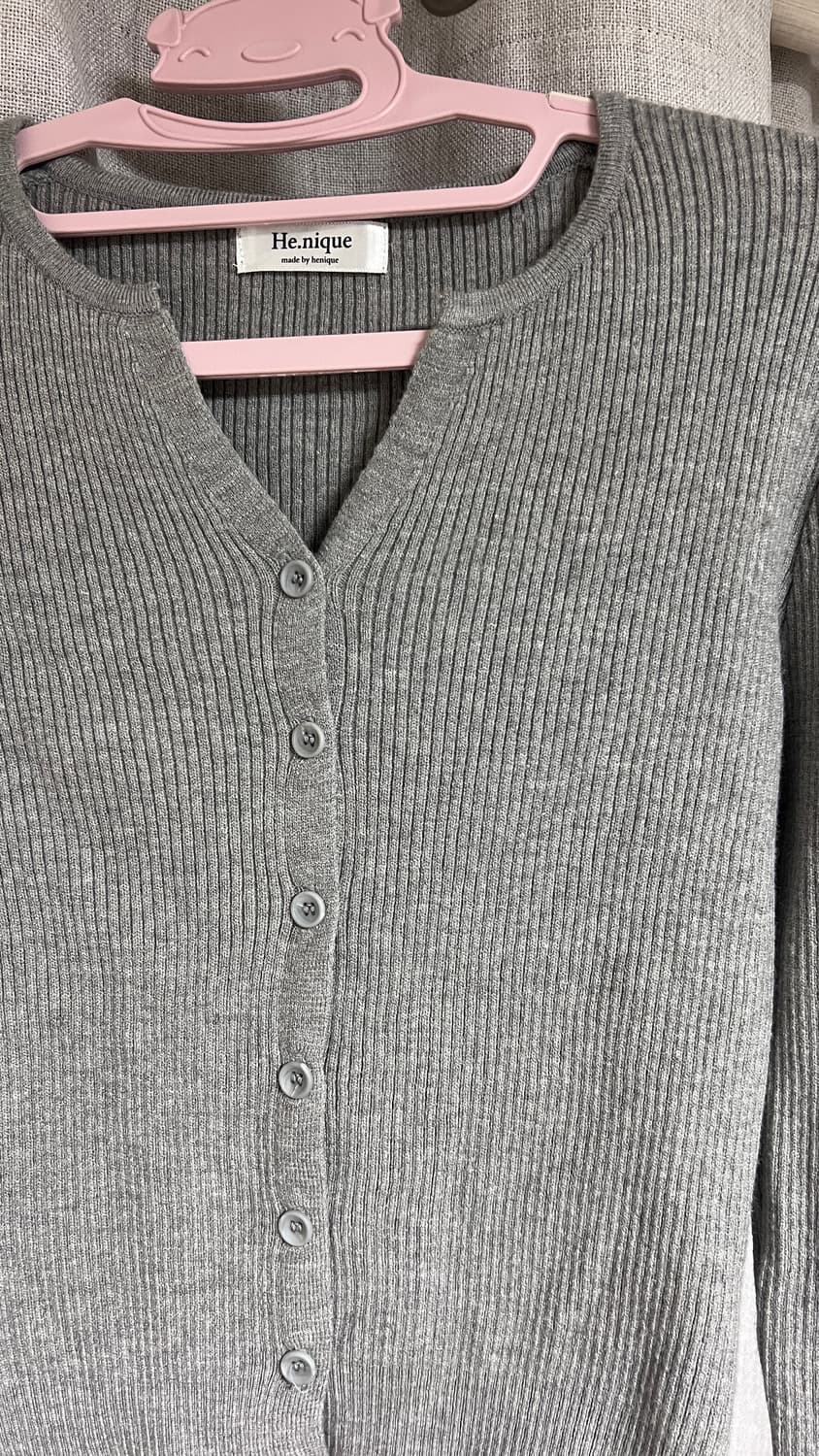 히니크 브이넥골지가디건 그레이 상품이미지4