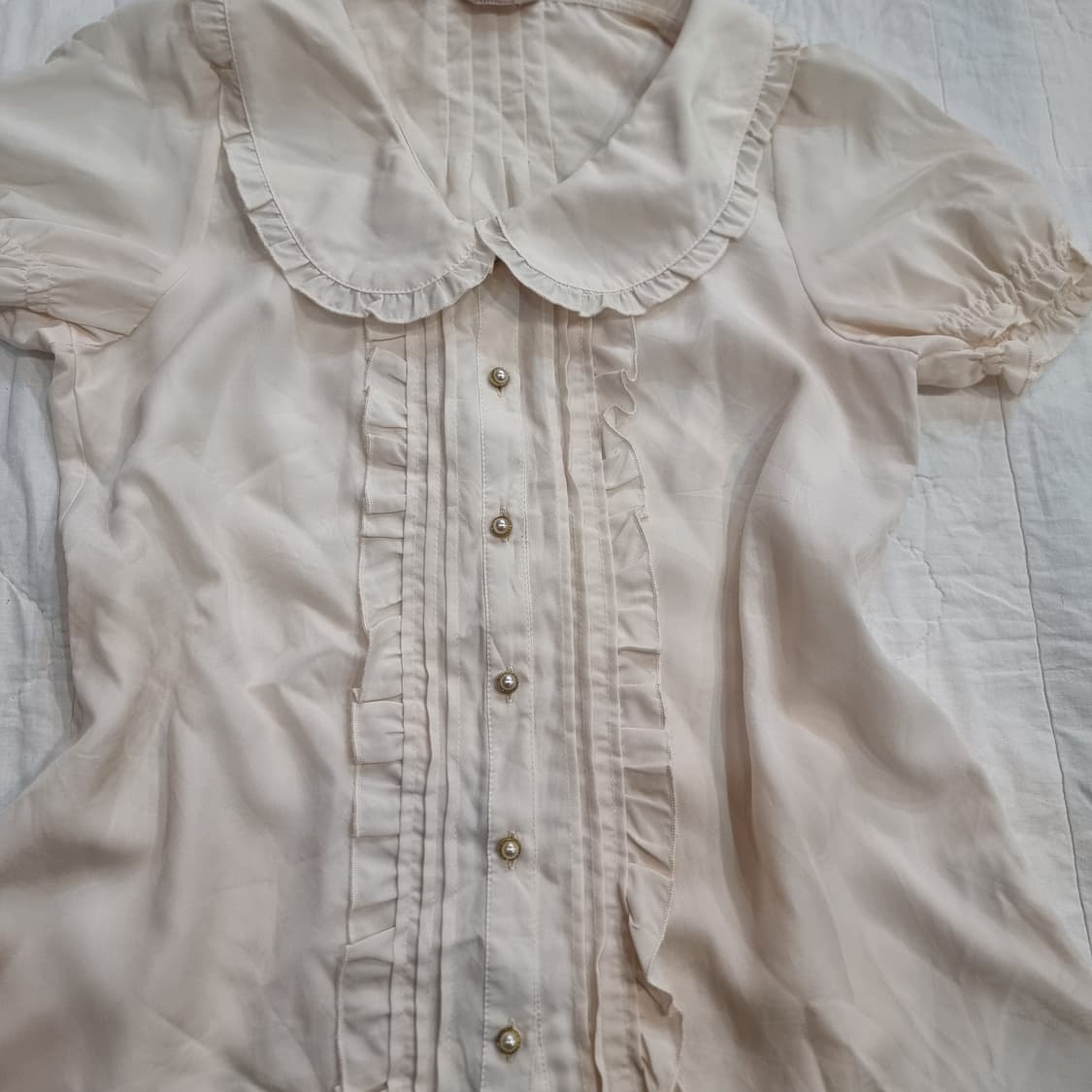 Amavel 아마벨 클래식 세일러 원피스 프릴 블라우스 SET 상품이미지6