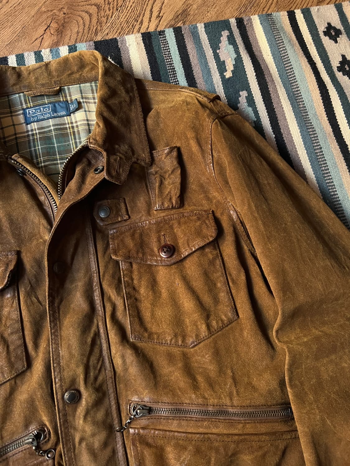 [L]폴로 랄프로렌 오일 페이드 스웨이드 헌팅 자켓 상품이미지3