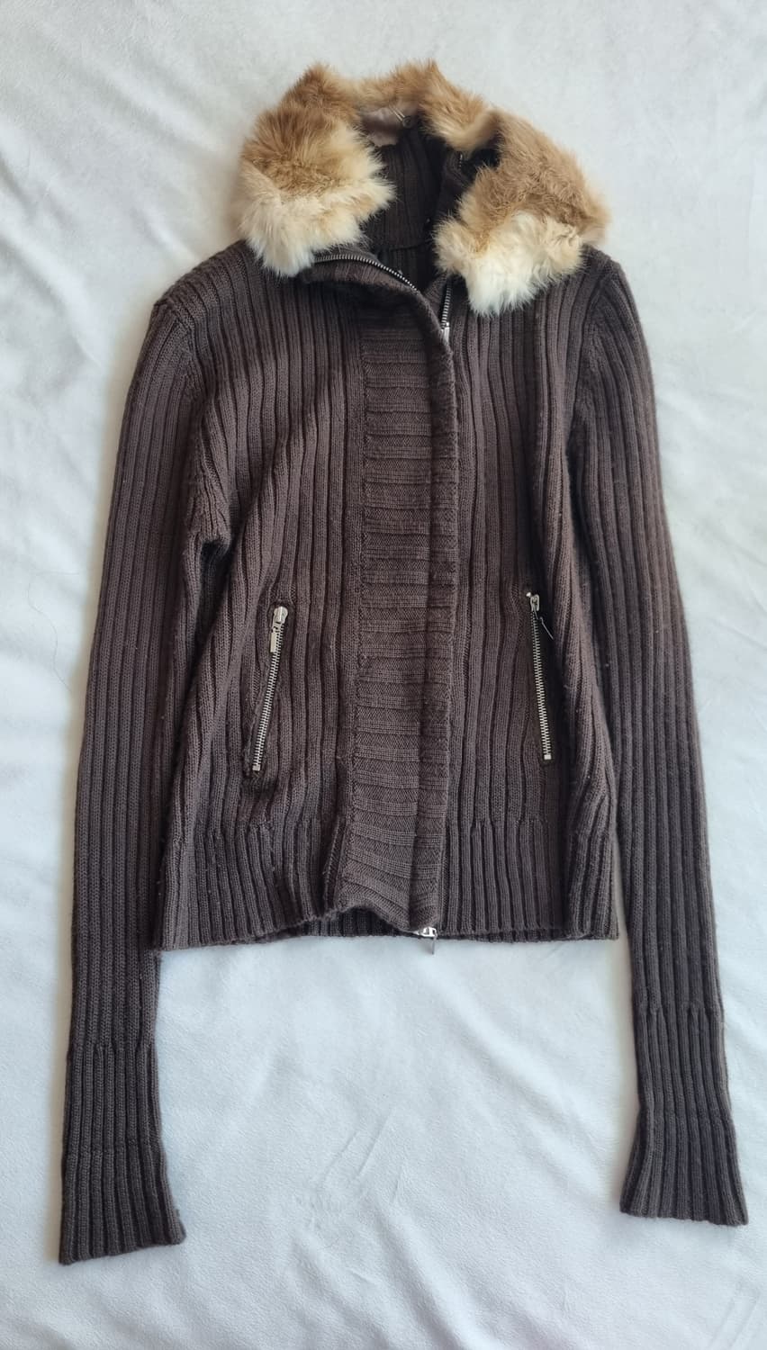 빈티지 긱시크 오리엔탈 브라운 퍼 니트 상품이미지1