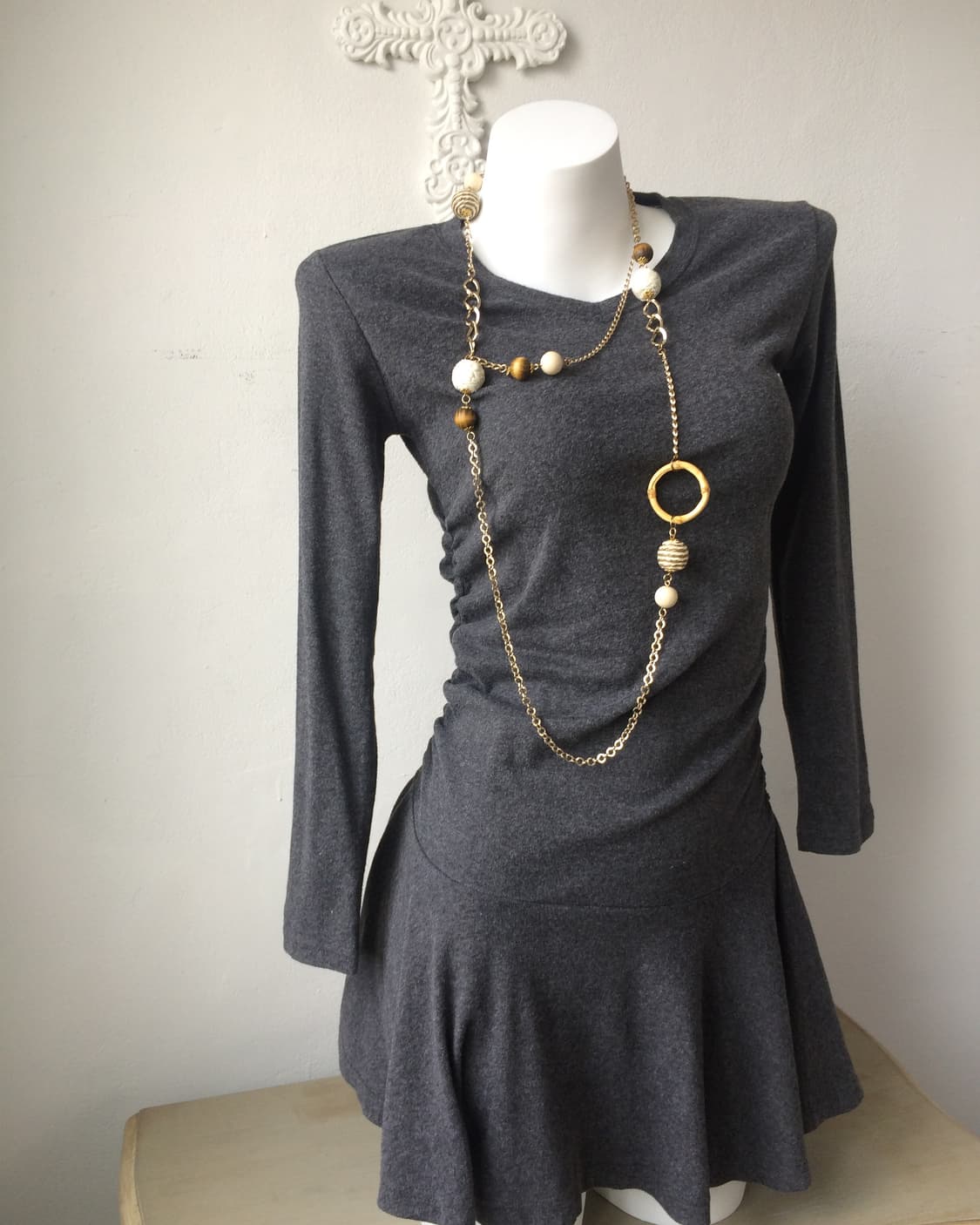 2way wood beads necklace 상품이미지1