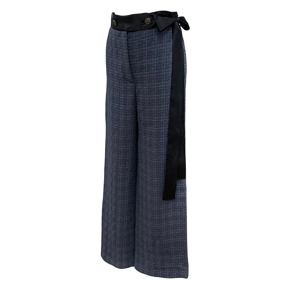 샤넬 웨이스트 리본 벨트 울 트위드 와이드 팬츠 상품이미지3