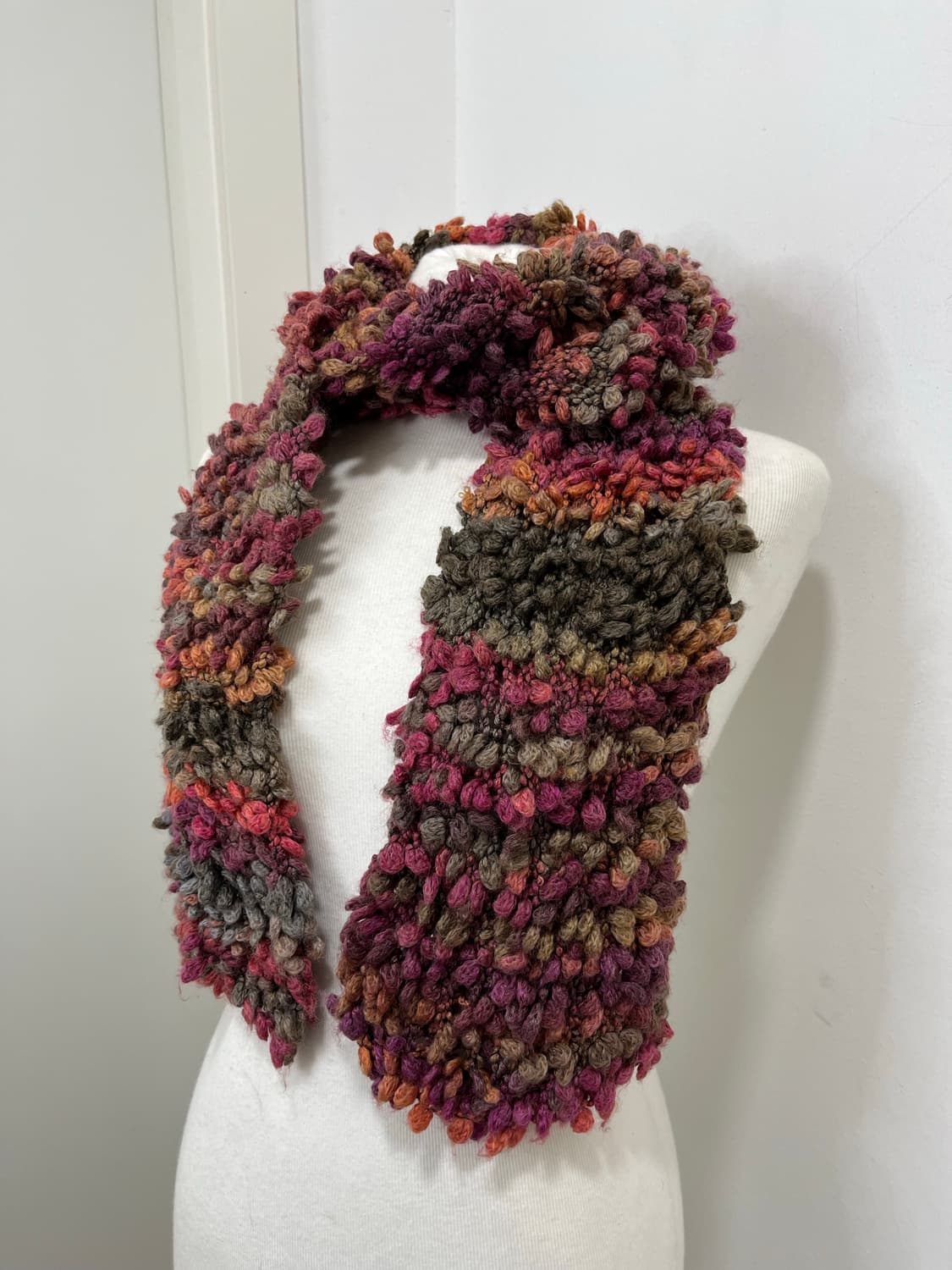 일본 빈티지 모리걸 뜨개 폼폼 머플러 상품이미지1