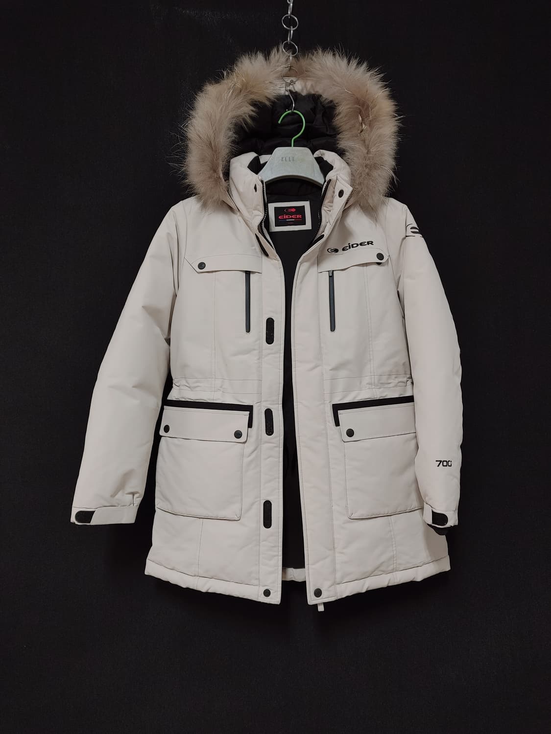 EiDER 아이더 여성 아이보리 오리털 사파리형 후드 패딩 상품이미지1