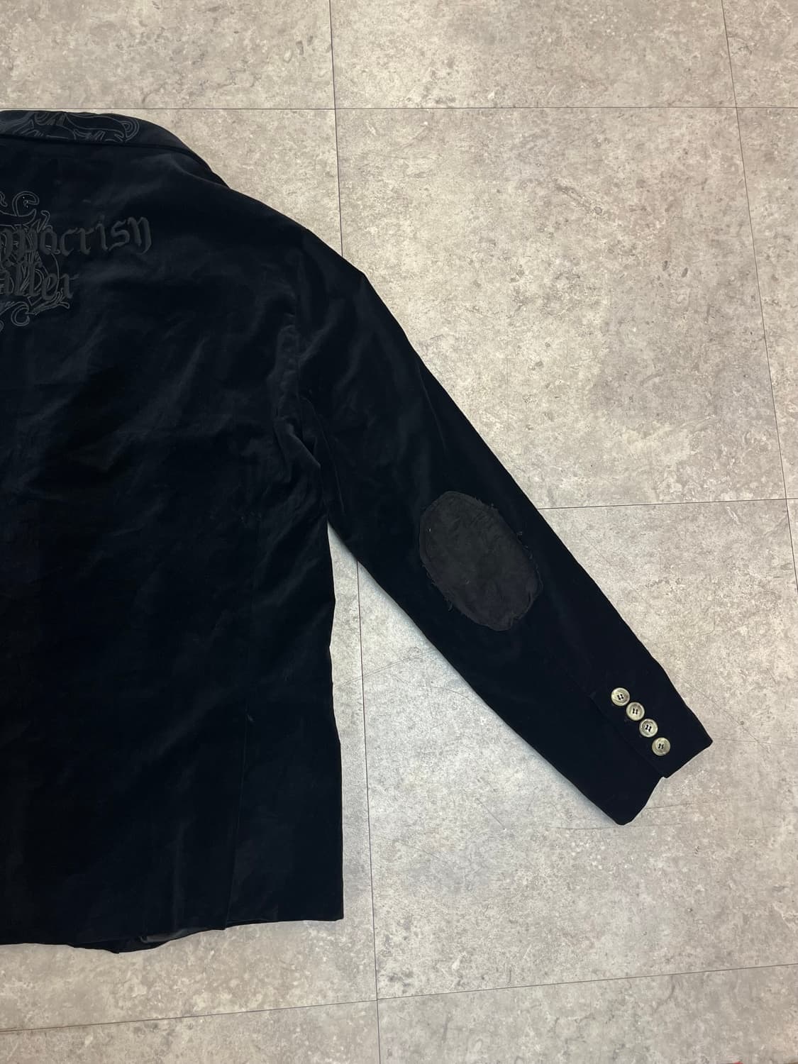 빈티지 벨벳 자켓 블랙 L #csz2141 상품이미지7