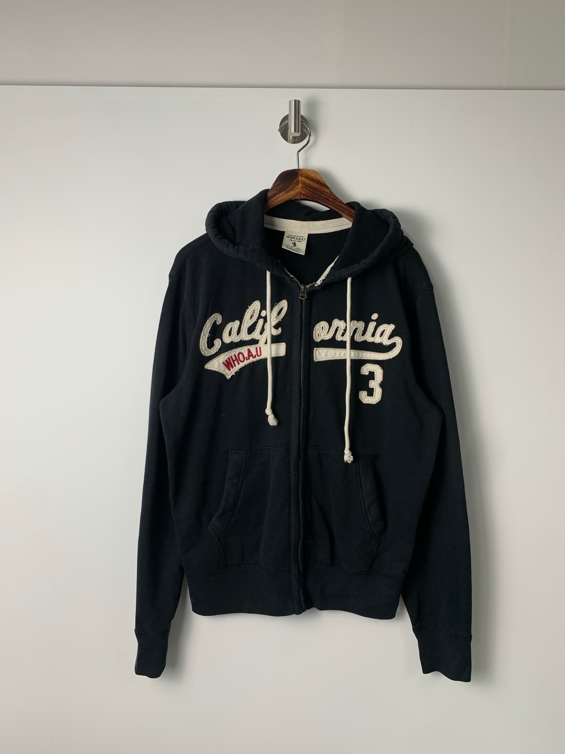 후아유 y2k 와투케 블랙 후드집업 상품이미지2