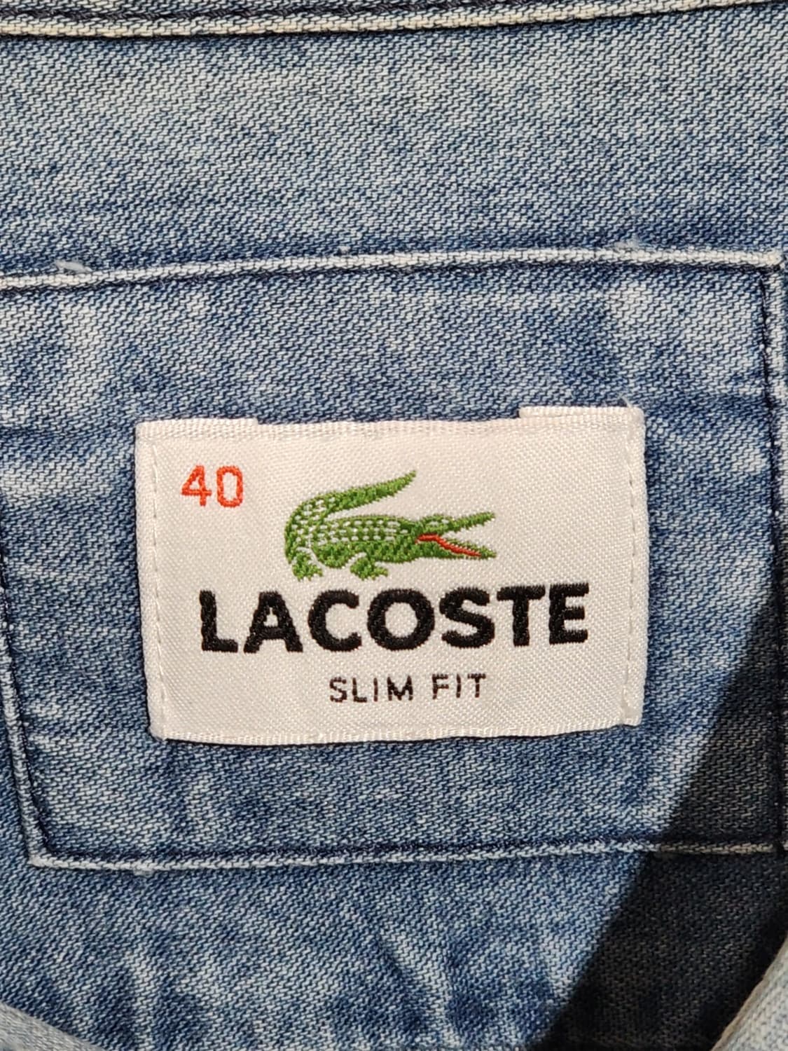 (M) 라코스테 청남방 중청 포켓 로고 데님셔츠  상품이미지3