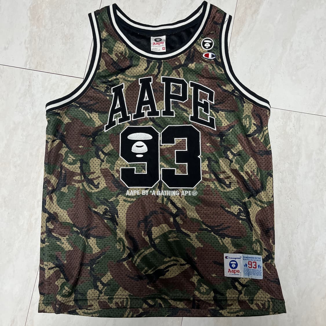 AAPE by BAPE X 챔피언 콜라보 메쉬 져지 나시 M 상품이미지1