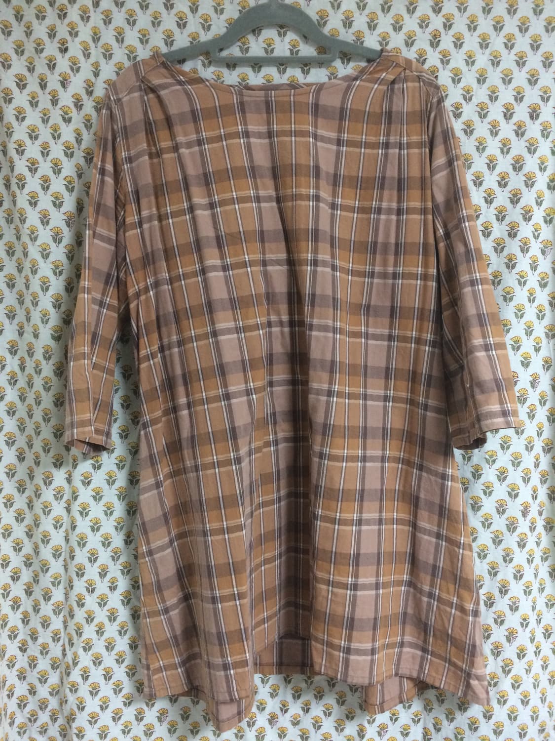 모리 브라운 체크 원피스 상품이미지1