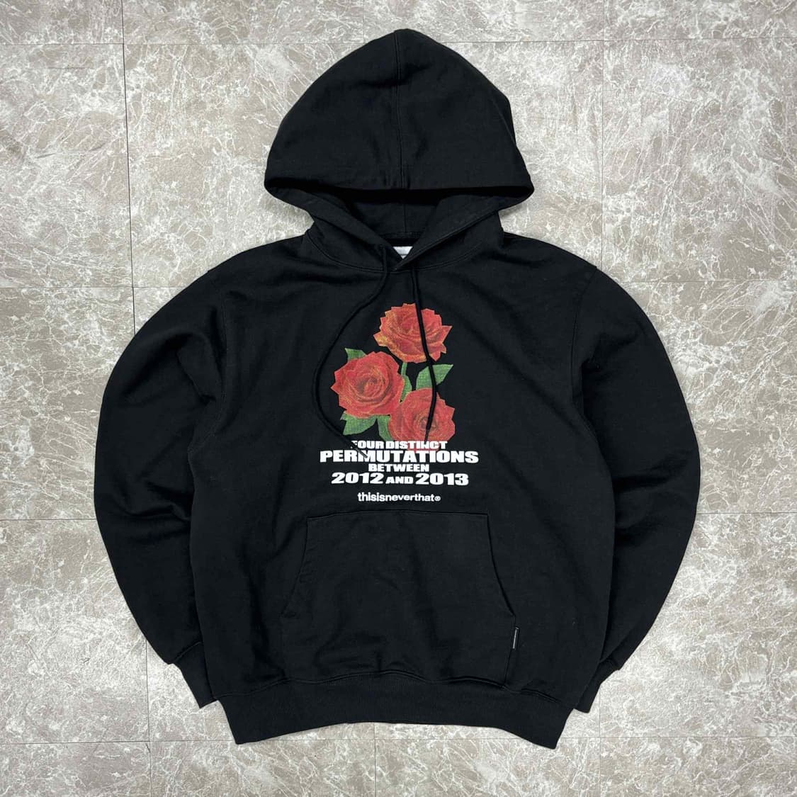 디스이즈네버뎃 로즈 블랙 스웨트셔츠 후드티(M) 상품이미지2