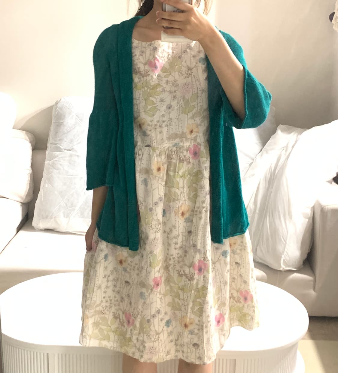 일본빈티지 하구미 청록 가디건 상품이미지1