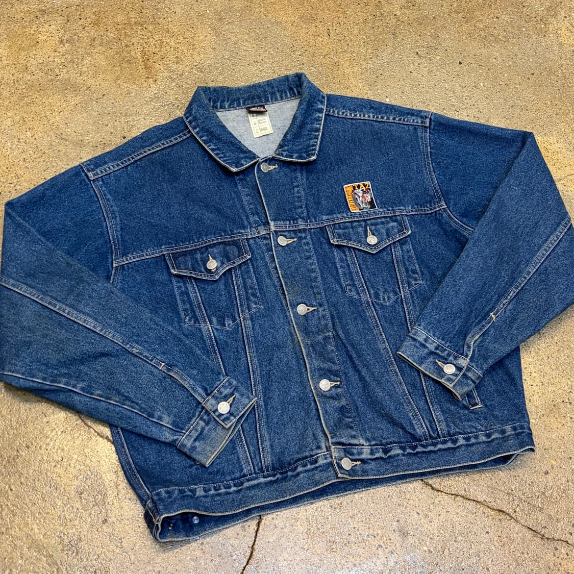 90s USA 빈티지 할리데이비슨 x 워너스브라더스 청자켓 상품이미지6