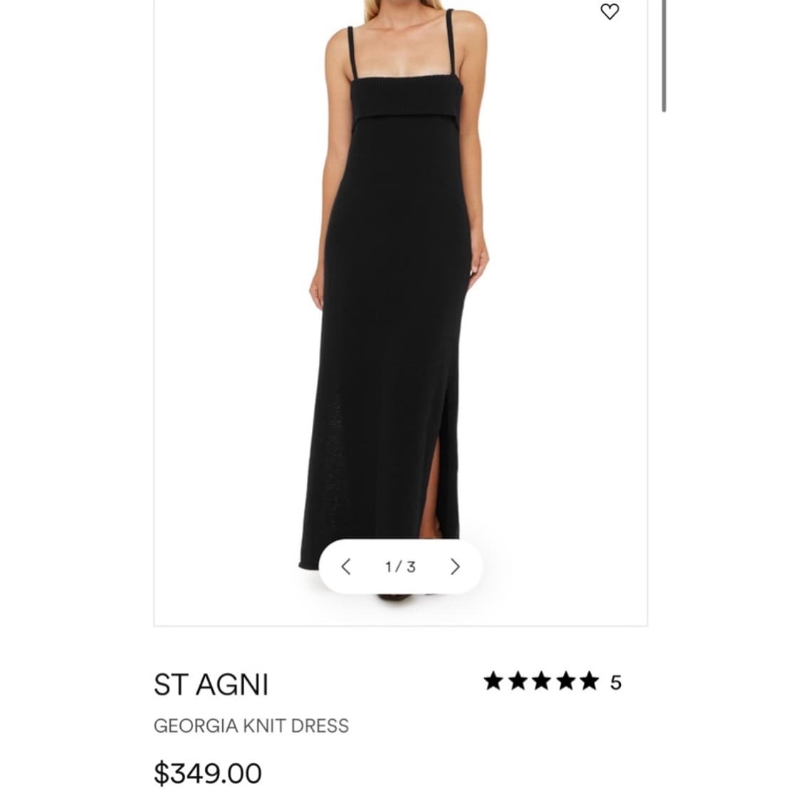 (새상품) 세인트 아그니 조지아 니트 드레스 블랙 상품이미지2