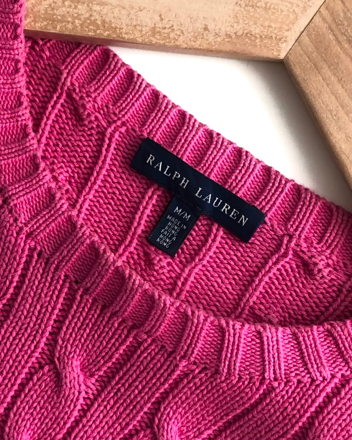 Polo 폴로 랄프로렌 쿨핑크컬러 케이블 코튼 니트 상품이미지5