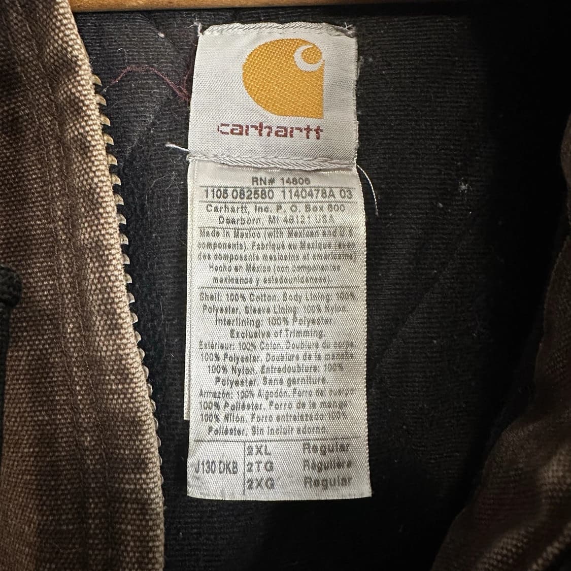 칼하트 J130 덕 액티브 후드 자켓 다크브라운 상품이미지3