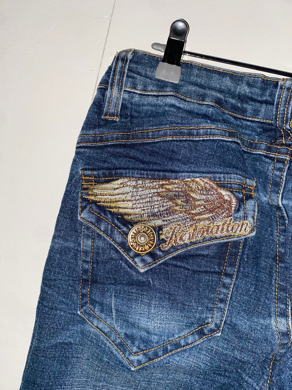 ꒰ঌ 이글 날개 자수 패치워크 데님 팬츠 ໒꒱ 상품이미지6