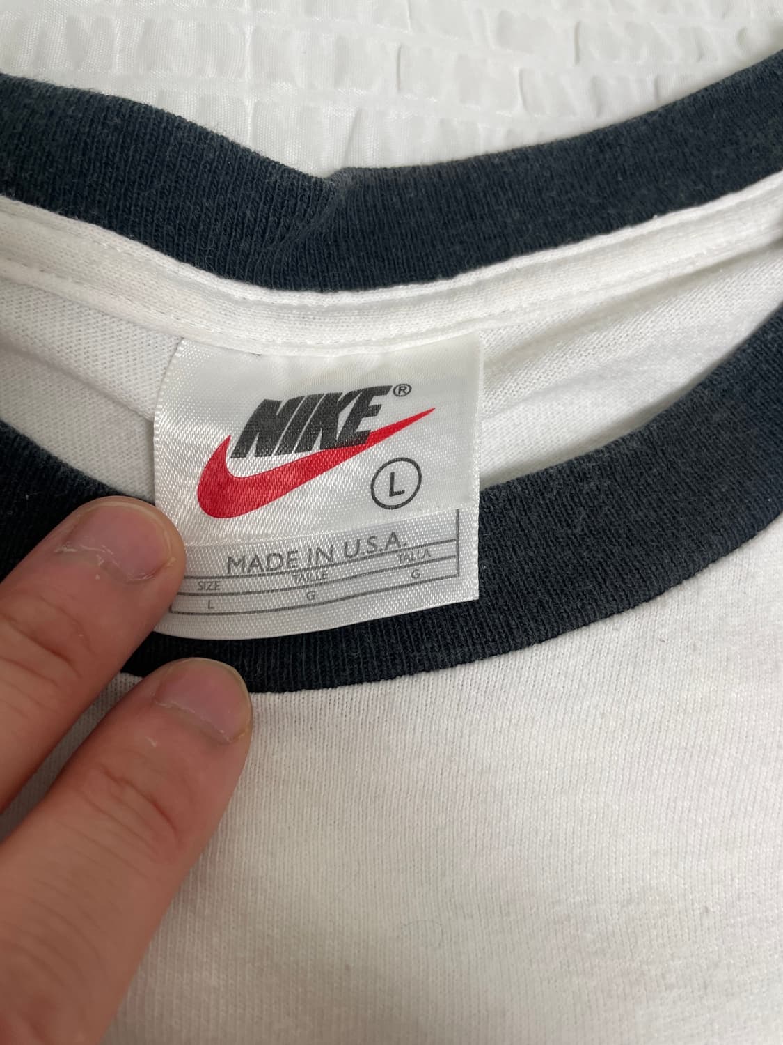90s 나이키 링거티 L USA nike 스우시 로고 ringer tee 상품이미지3