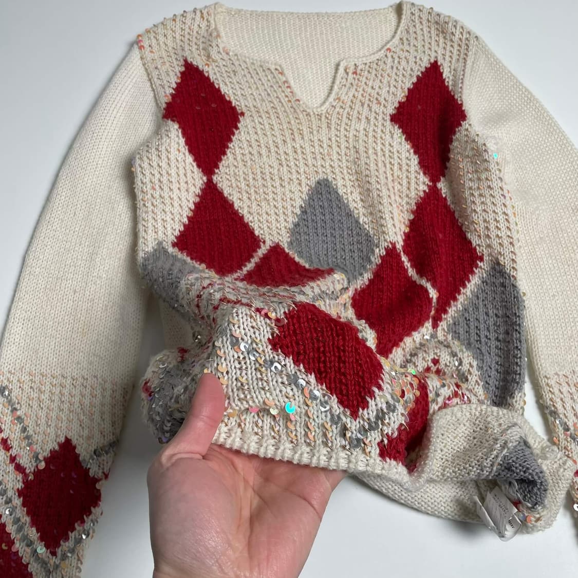 아가일 비즈 울 블렌드 니트 상품이미지4