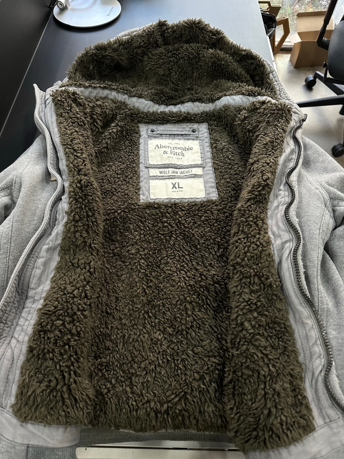 아베크롬비 데미지 울프죠 후드자켓 XL 상품이미지5