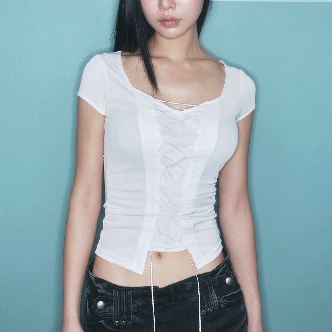 Heren Corset Short Sleeve Top 상품이미지4