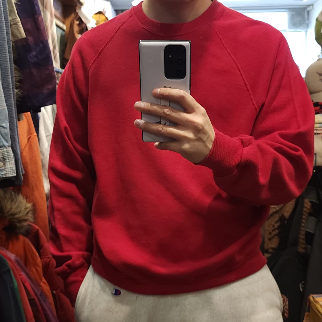 90s RIDERS 빈티지 스웻셔츠 플레인 스웻셔츠 레드 xl 상품이미지9