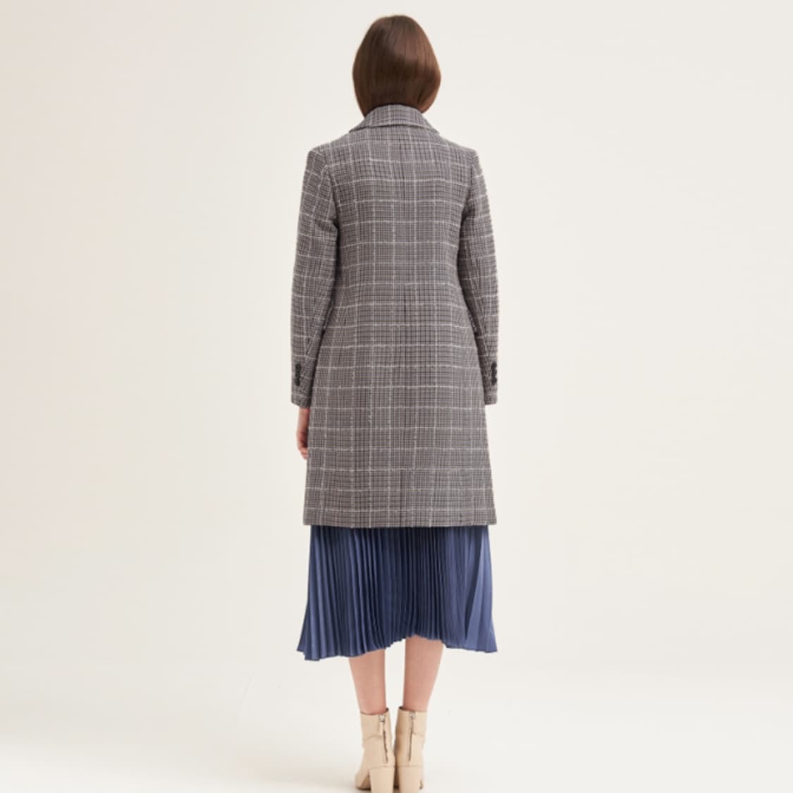 빈폴레이디스(BEANPOLE) 블루 팬시 하운드투스 싱글코트 55 상품이미지3